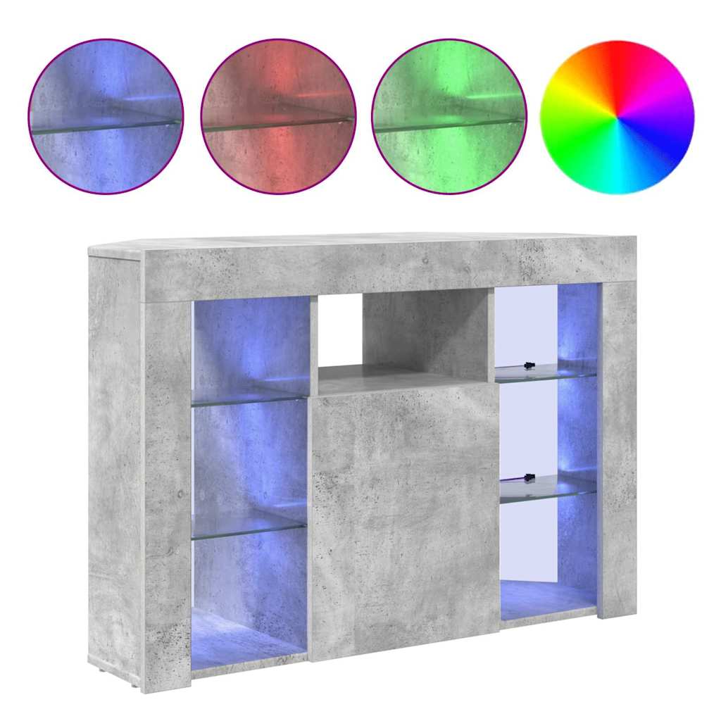 Eck-LED-TV-Schrank 100x40x68cm Beton Grau Holzwerkstoff