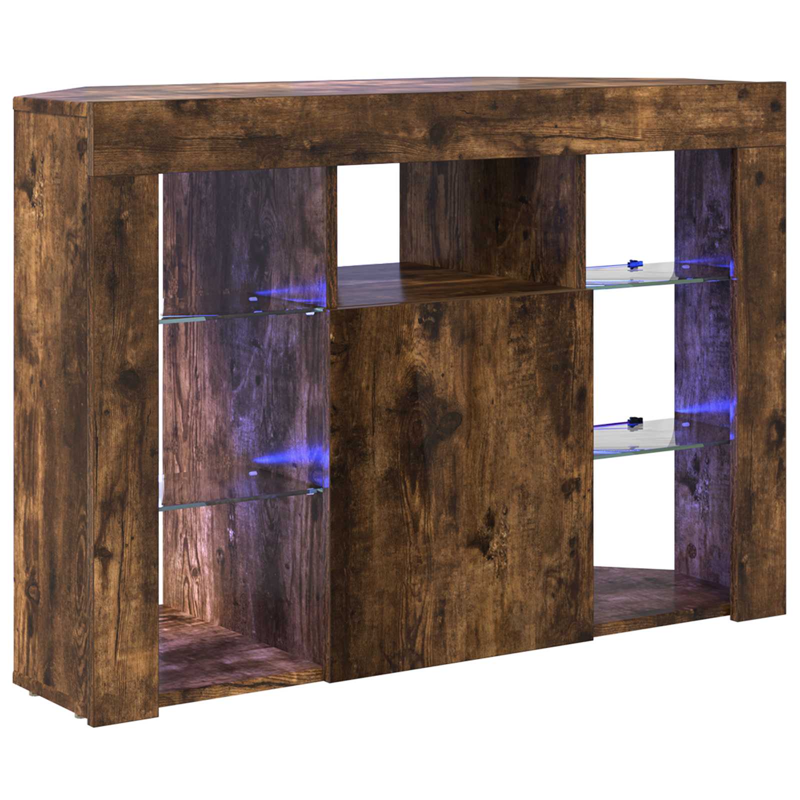 Eck-LED-TV-Schrank 100x40x68cm Geräucherte Eiche Holzwerkstoff