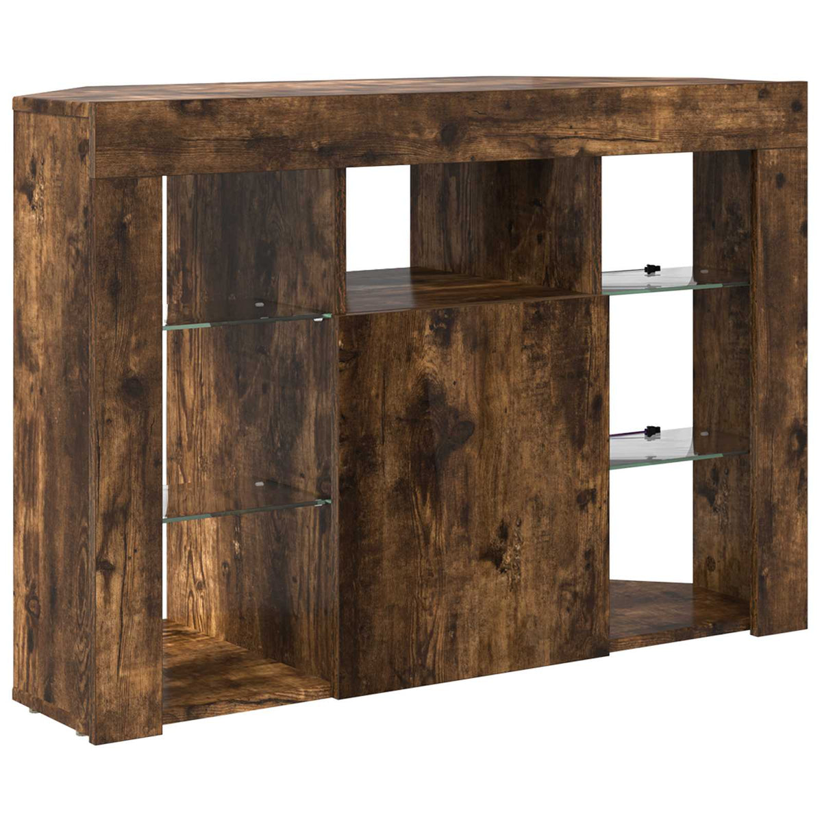 Eck-LED-TV-Schrank 100x40x68cm Geräucherte Eiche Holzwerkstoff