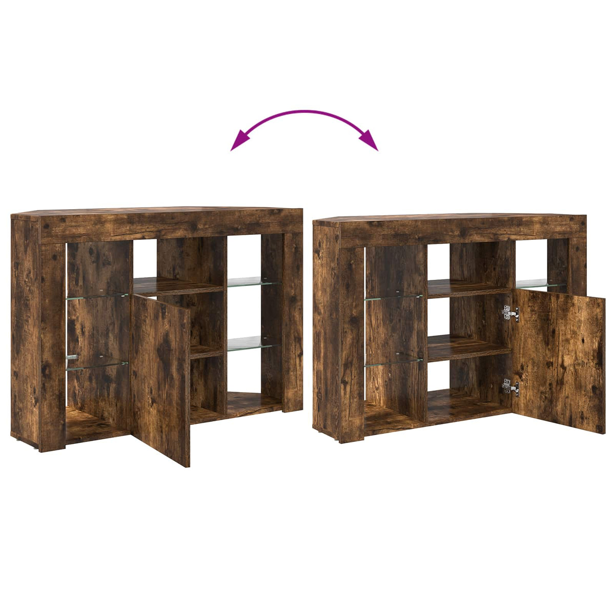 Eck-LED-TV-Schrank 100x40x68cm Geräucherte Eiche Holzwerkstoff