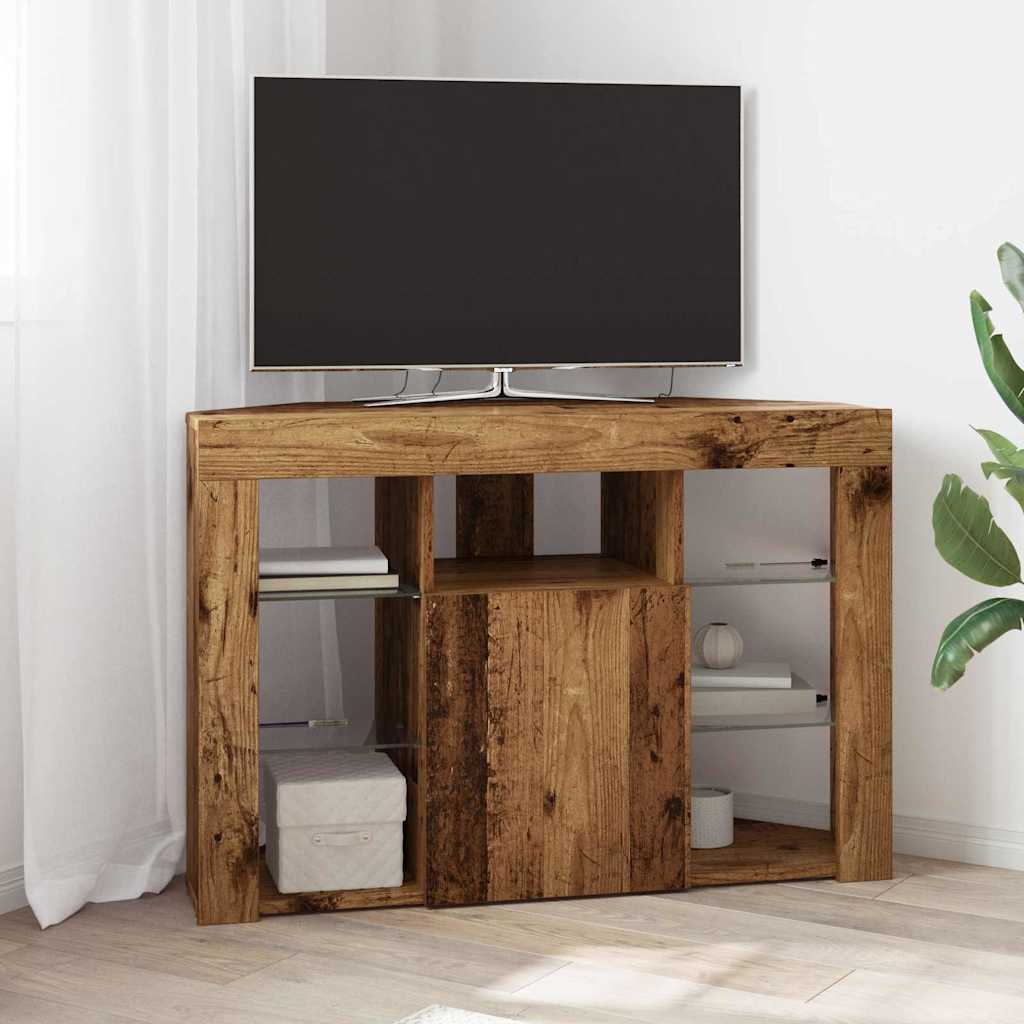 Eck-LED-TV-Schrank 100x40x68cm Altholz Holzwerkstoff