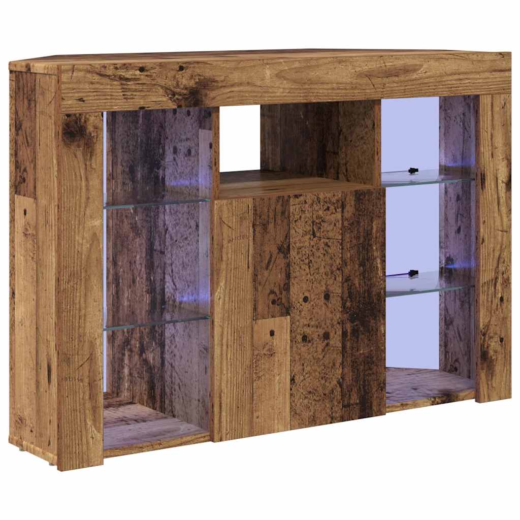 Eck-LED-TV-Schrank 100x40x68cm Altholz Holzwerkstoff