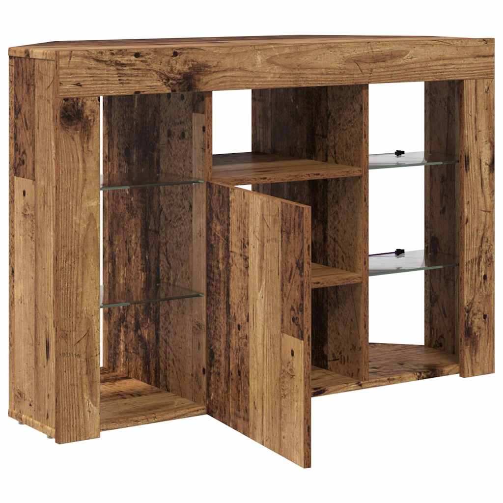 Eck-LED-TV-Schrank 100x40x68cm Altholz Holzwerkstoff