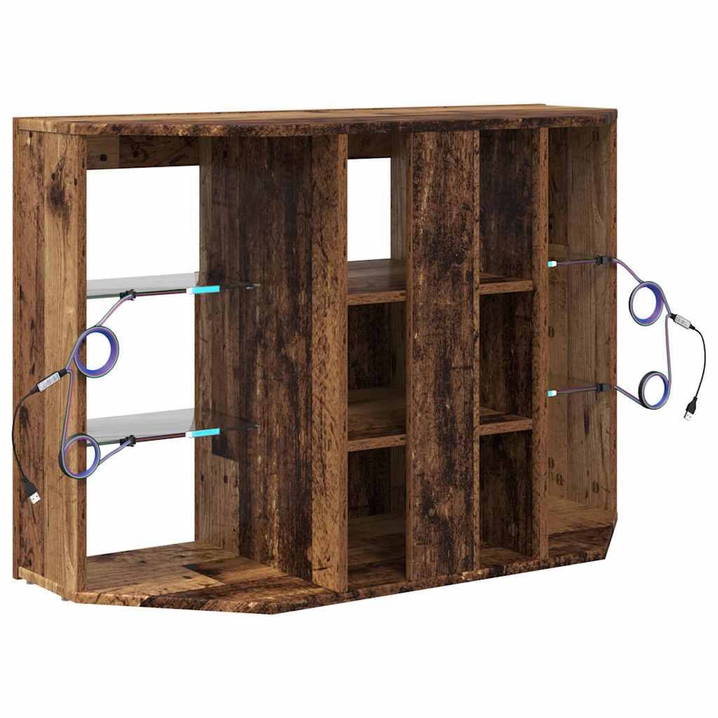 Eck-LED-TV-Schrank 100x40x68cm Altholz Holzwerkstoff
