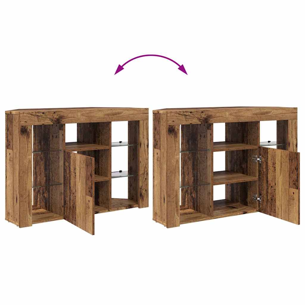 Eck-LED-TV-Schrank 100x40x68cm Altholz Holzwerkstoff