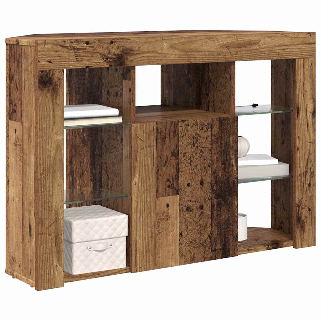 Eck-LED-TV-Schrank 100x40x68cm Altholz Holzwerkstoff