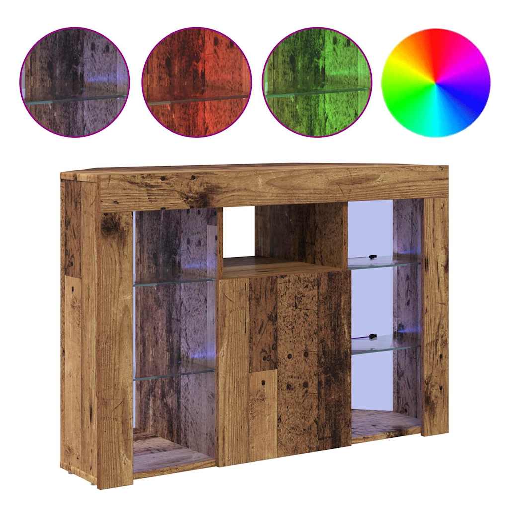 Eck-LED-TV-Schrank 100x40x68cm Altholz Holzwerkstoff