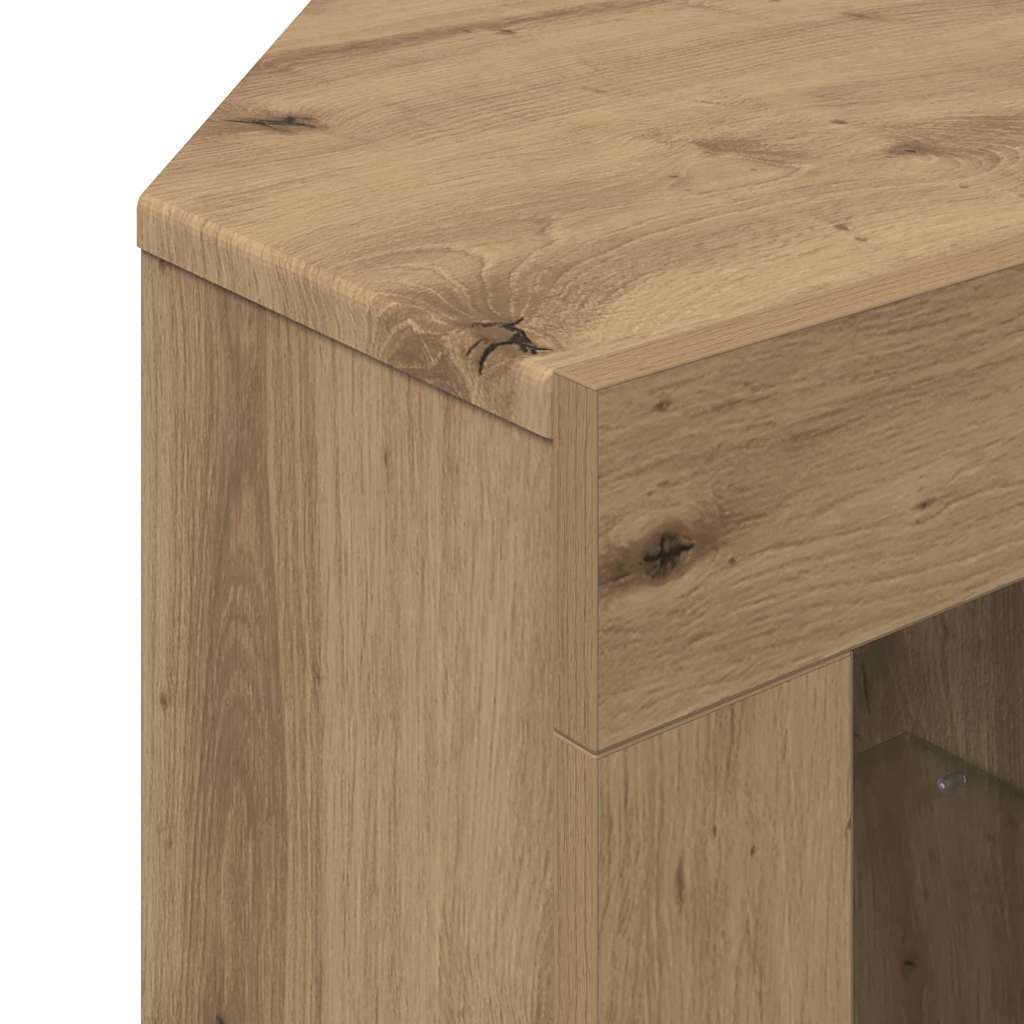 Eck-LED-TV-Schrank 100x40x68cm Artisan-Eiche Holzwerkstoff