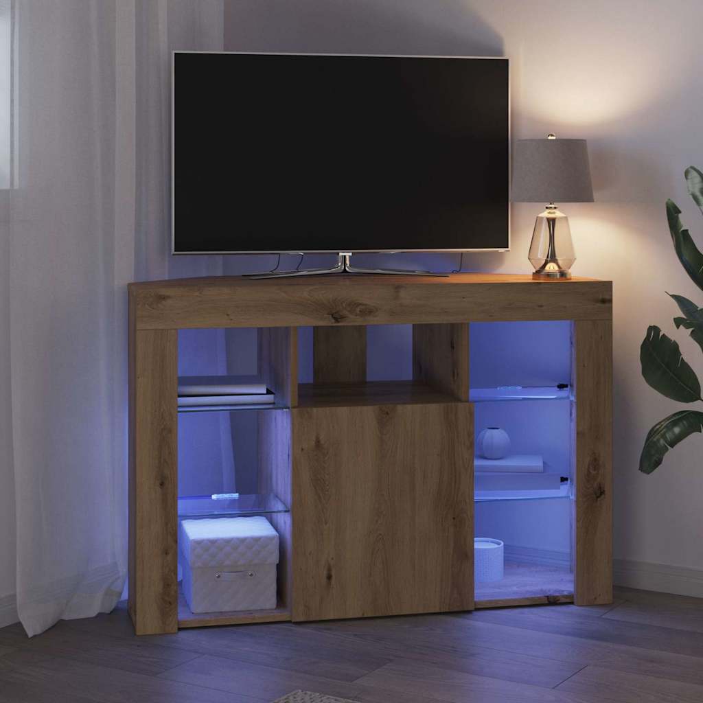 Eck-LED-TV-Schrank 100x40x68cm Artisan-Eiche Holzwerkstoff
