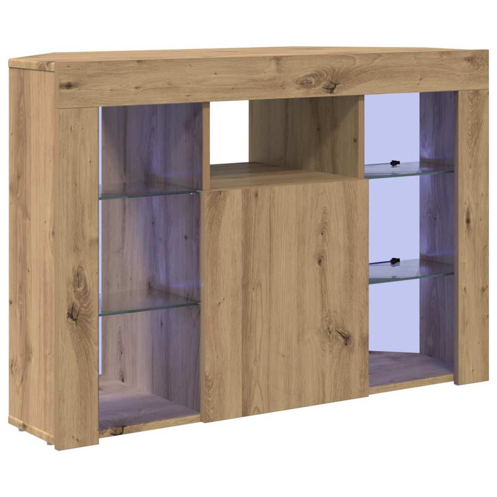 Eck-LED-TV-Schrank 100x40x68cm Artisan-Eiche Holzwerkstoff