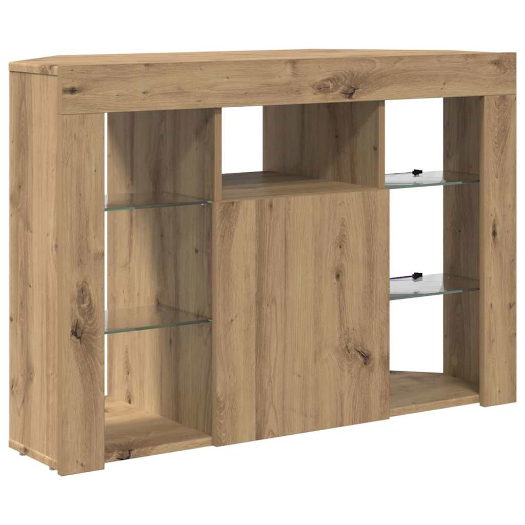 Eck-LED-TV-Schrank 100x40x68cm Artisan-Eiche Holzwerkstoff
