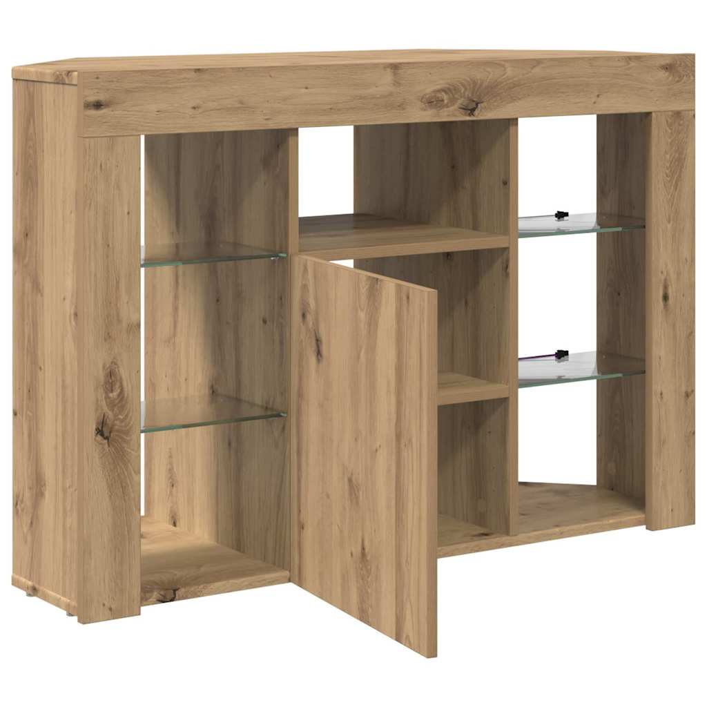 Eck-LED-TV-Schrank 100x40x68cm Artisan-Eiche Holzwerkstoff