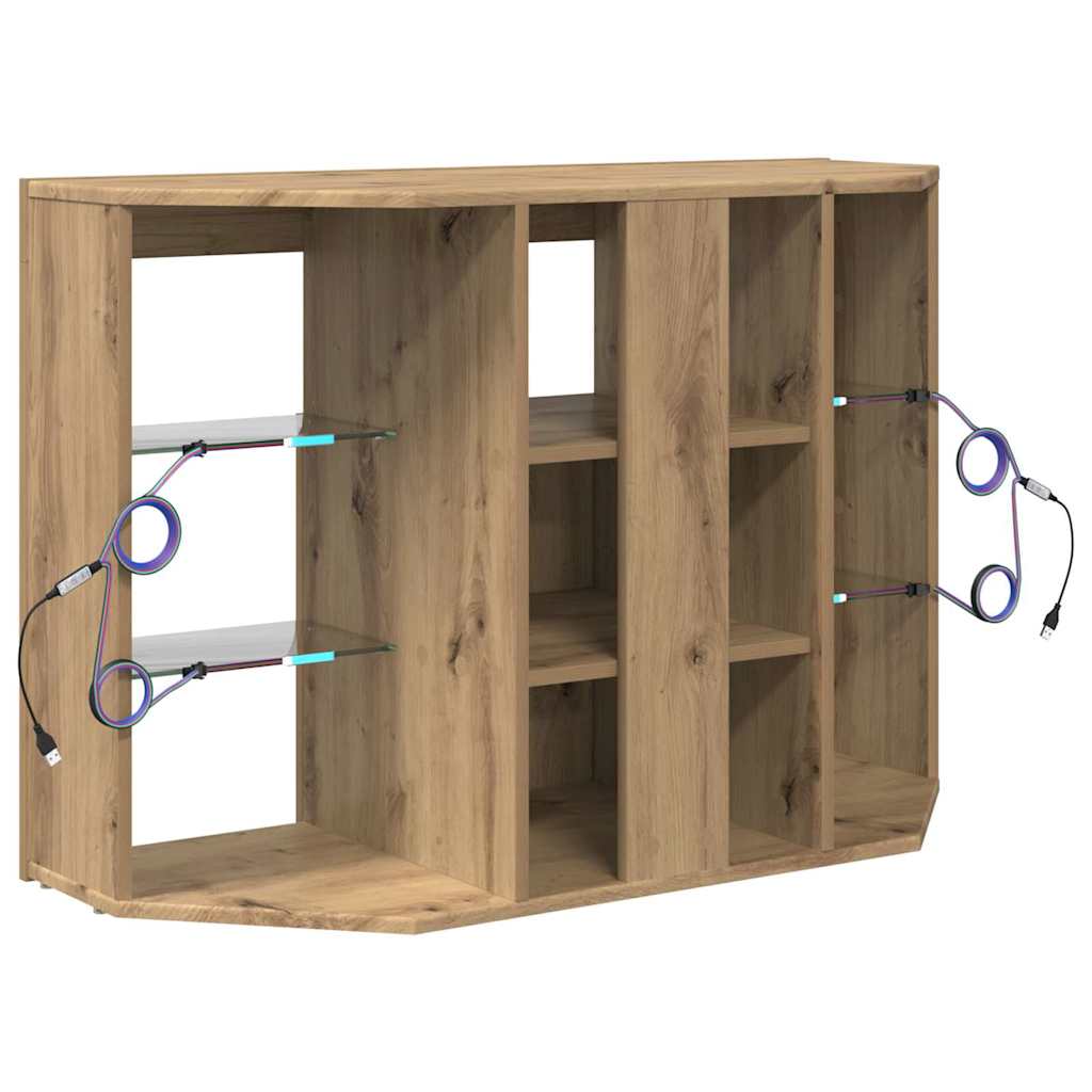 Eck-LED-TV-Schrank 100x40x68cm Artisan-Eiche Holzwerkstoff