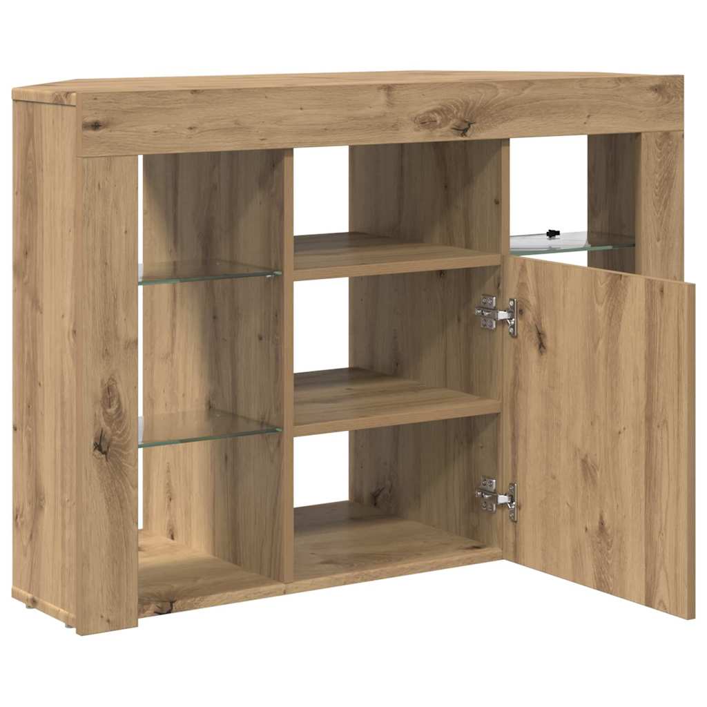 Eck-LED-TV-Schrank 100x40x68cm Artisan-Eiche Holzwerkstoff