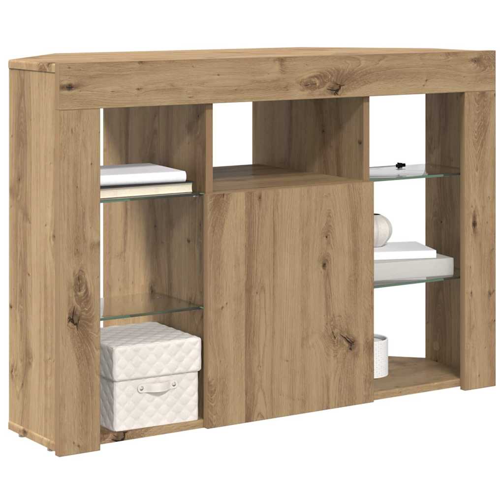 Eck-LED-TV-Schrank 100x40x68cm Artisan-Eiche Holzwerkstoff
