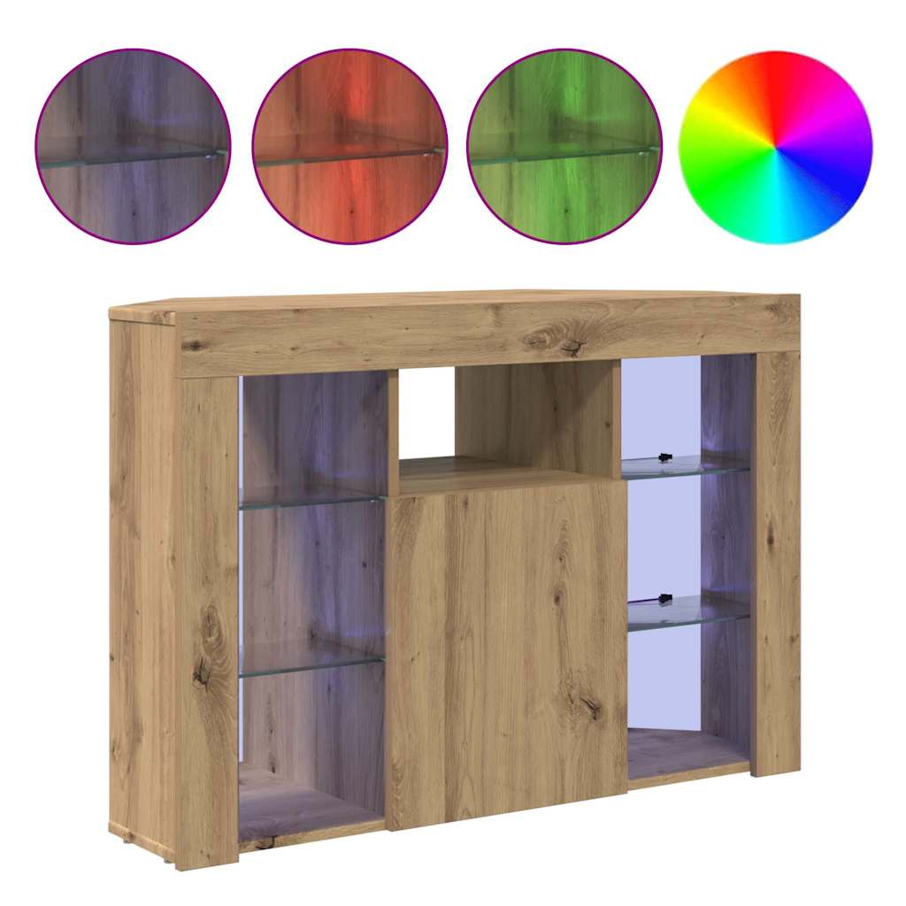 Eck-LED-TV-Schrank 100x40x68cm Artisan-Eiche Holzwerkstoff