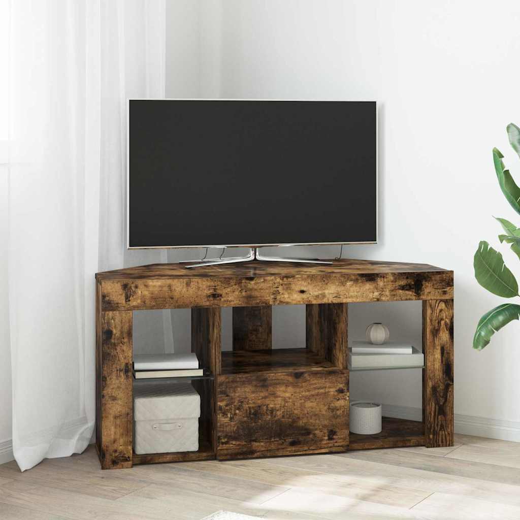 Eck-LED-TV-Schrank 100 x 40 x 50 cm Geräucherte Eiche