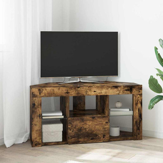 Eck-LED-TV-Schrank 100 x 40 x 50 cm Geräucherte Eiche