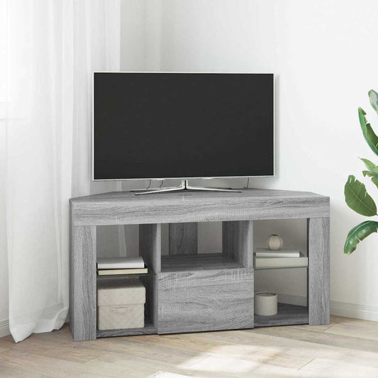 Eck-LED-TV-Schrank 100 x 40 x 50 cm Graues Sonoma Holzwerkstoff