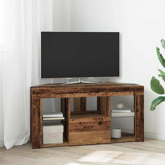 Eck-LED-TV-Schrank 100 x 40 x 50 cm Altholz Holzwerkstoff