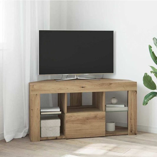 Eck-LED-TV-Schrank 100 x 40 x 50 cm Artisan-Eiche Holzwerkstoff