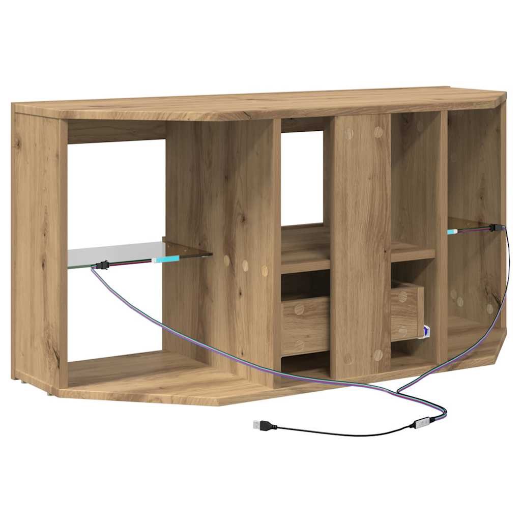 Eck-LED-TV-Schrank 100 x 40 x 50 cm Artisan-Eiche Holzwerkstoff