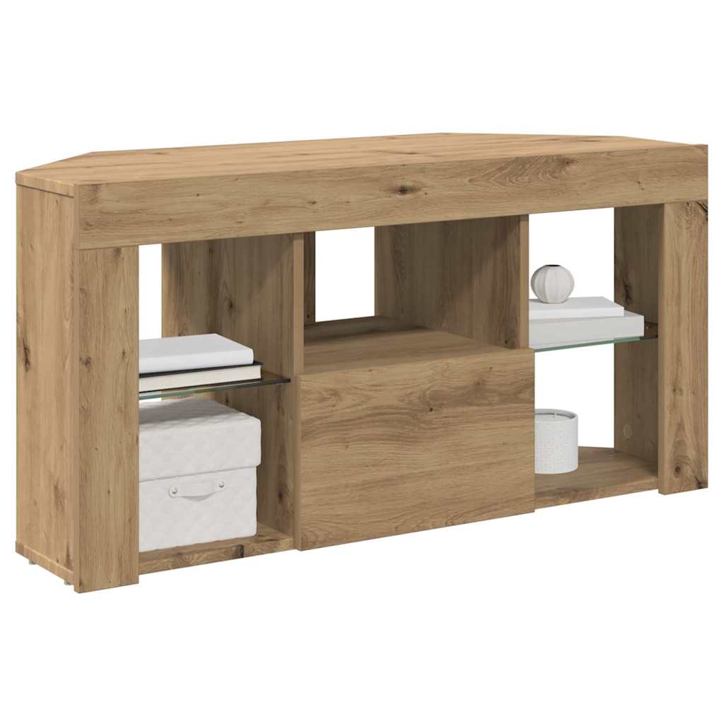 Eck-LED-TV-Schrank 100 x 40 x 50 cm Artisan-Eiche Holzwerkstoff