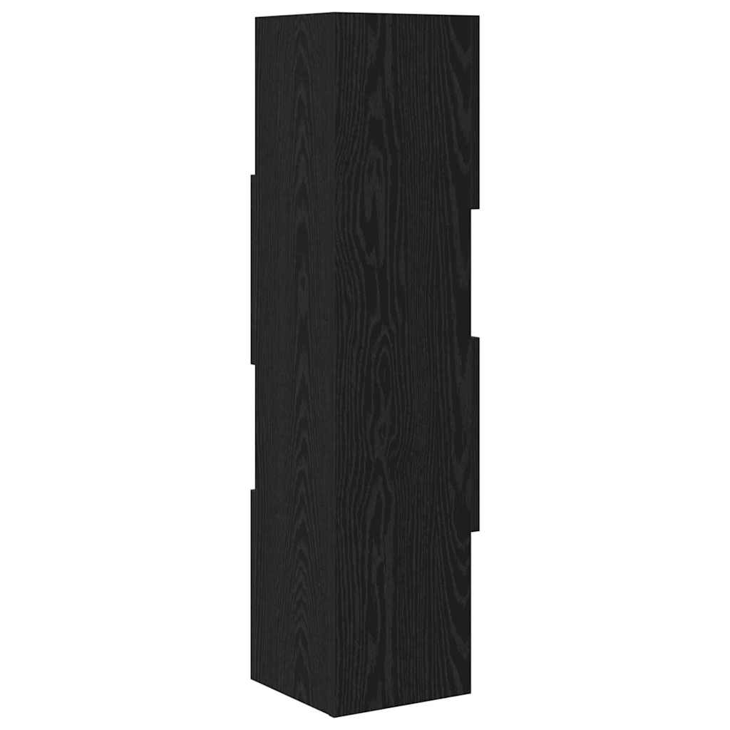 Eckschrank 25,5x25x102cm Holzwerkstoff Schwarz Eichen-Optik