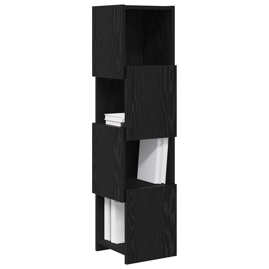Eckschrank 25,5x25x102cm Holzwerkstoff Schwarz Eichen-Optik