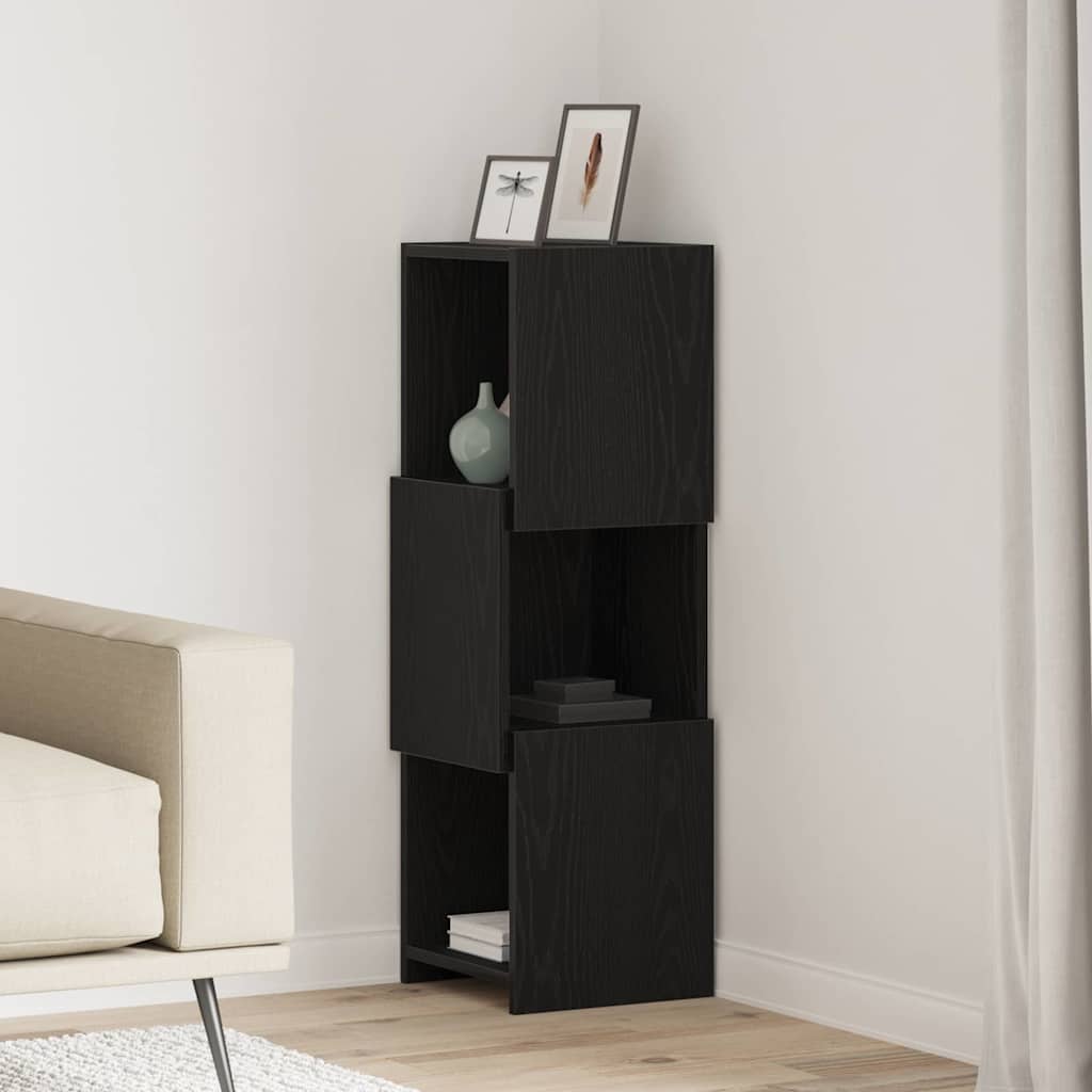 Eckschrank 30,5x30x95cm Holzwerkstoff Schwarz Eichen-Optik