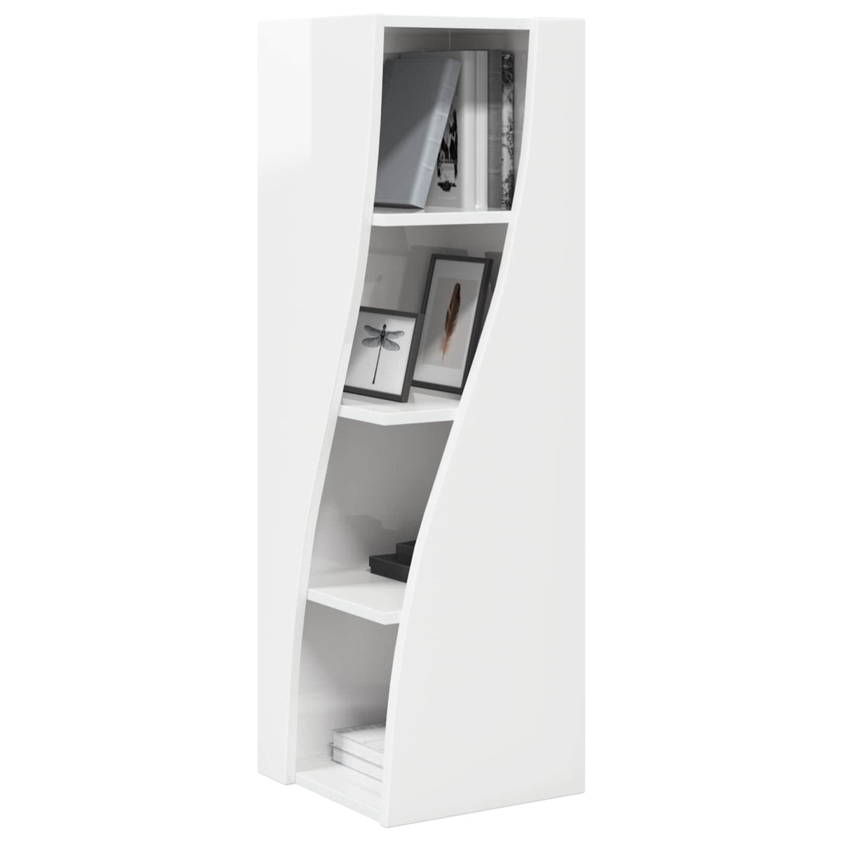 Eckschrank 32x32x102cm Holzwerkstoff Hochglanz Weiß