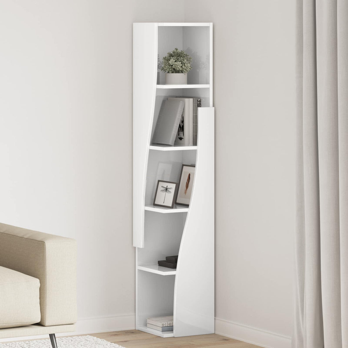 Eckschrank 27,5x27x140cm Holzwerkstoff