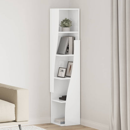 Eckschrank 27,5x27x140cm Holzwerkstoff Hochglanz Weiß