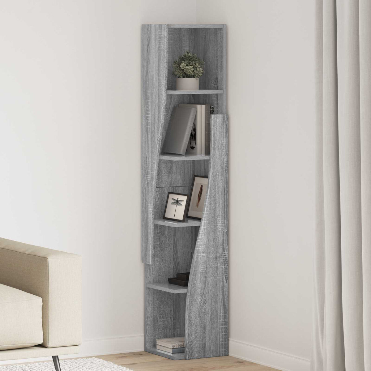Eckschrank 27,5x27x140cm Holzwerkstoff Sonoma-Grau