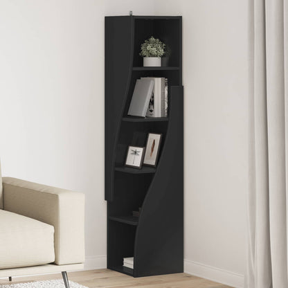 Eckschrank 32x32x140cm Holzwerkstoff Schwarz