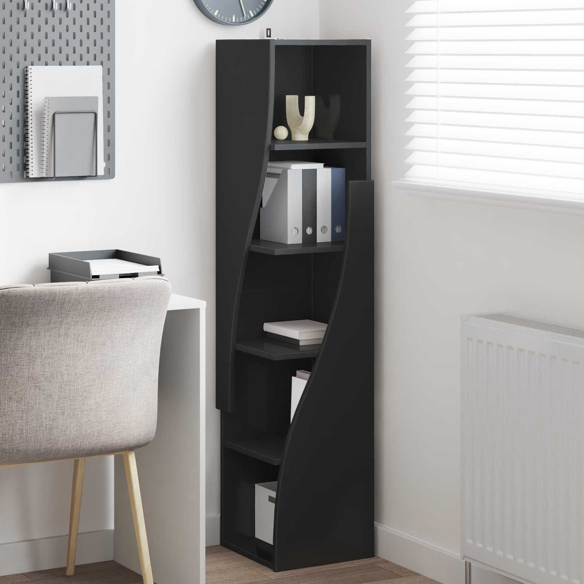 Eckschrank 32x32x140cm Holzwerkstoff Schwarz