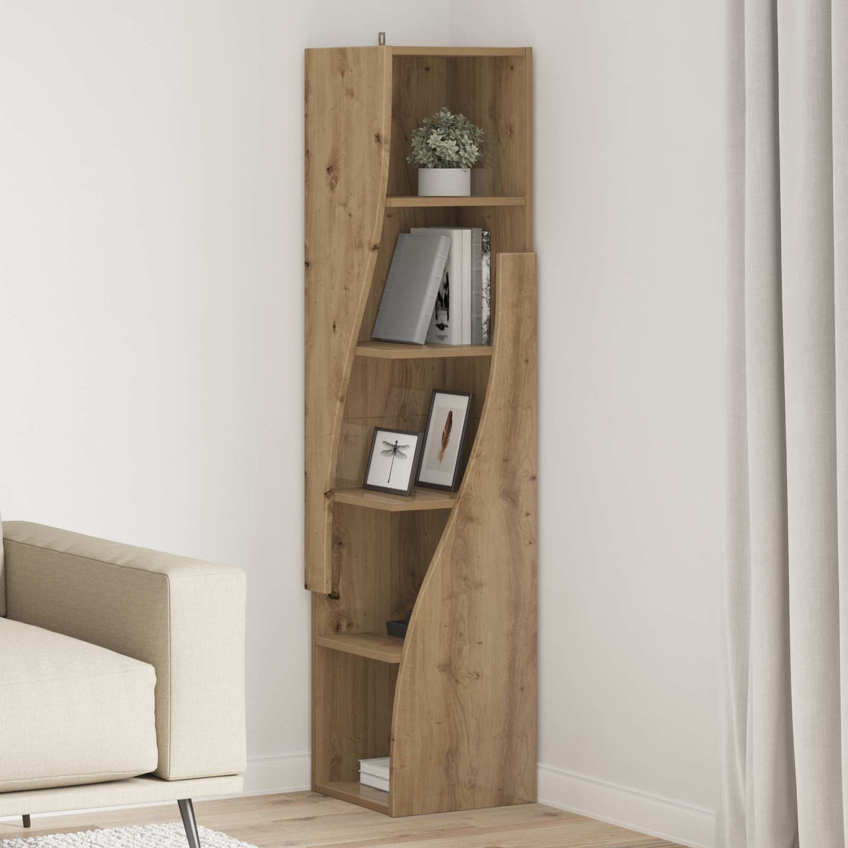 Eckschrank 32x32x140cm Holzwerkstoff Artisan-Eiche