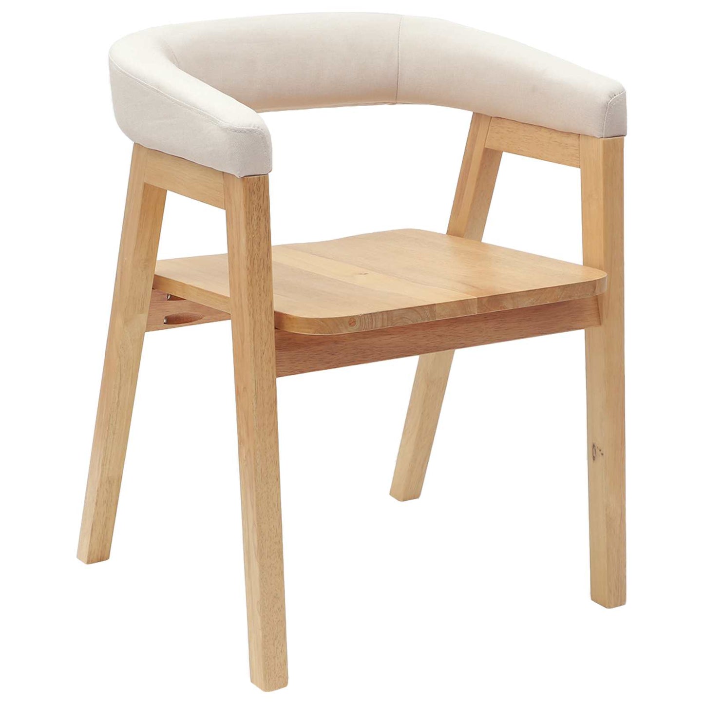 Esszimmerstühle 2 Stk. Massives Gummiholz Natur 54 x 57 x 73 cm