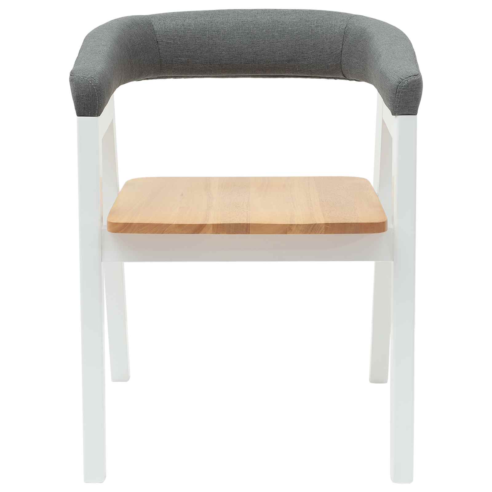 Esszimmerstühle 2 Stk. Massives Gummiholz Weiß 54 x 57 x 73 cm
