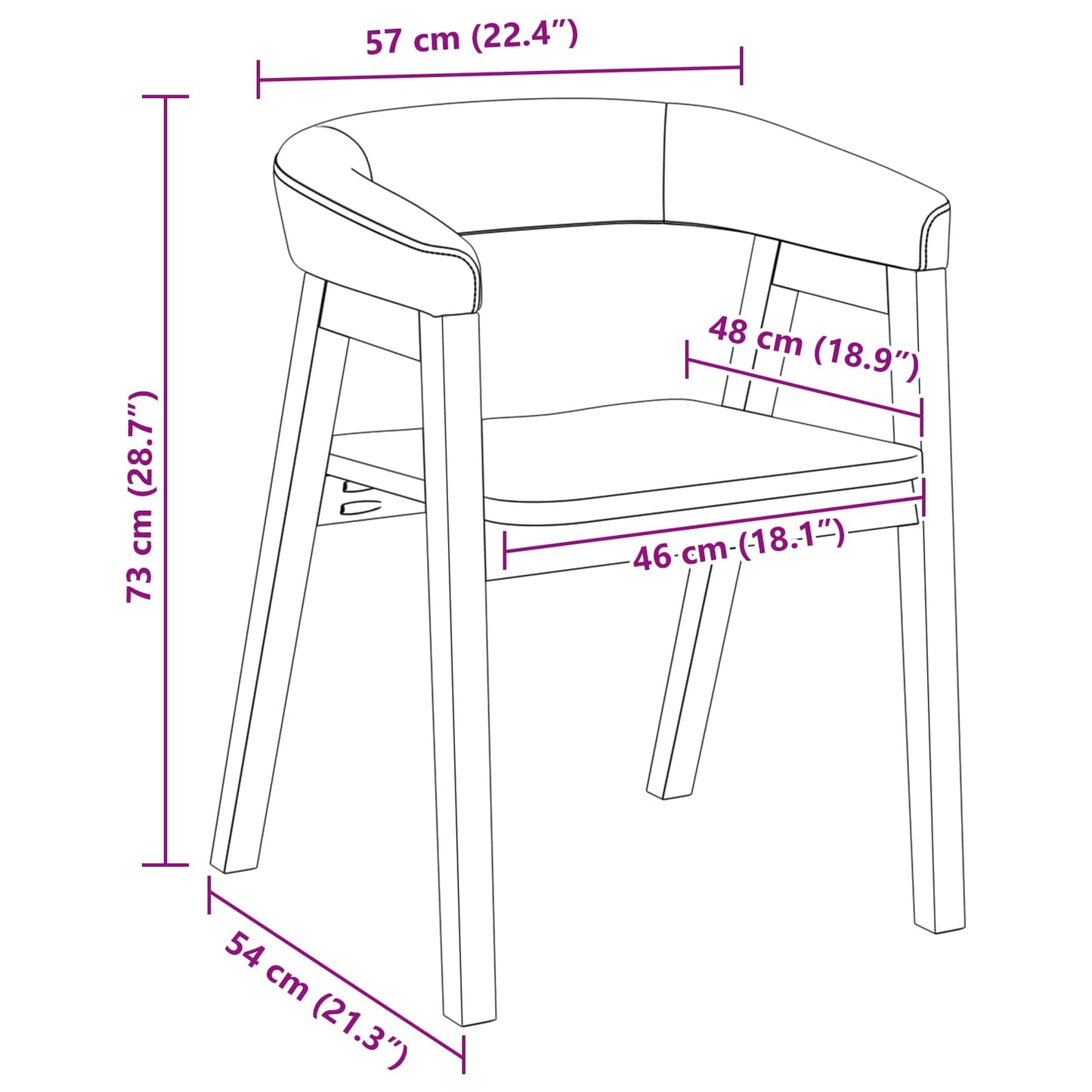 Esszimmerstühle 2 Stk. Massives Gummiholz Weiß 54 x 57 x 73 cm