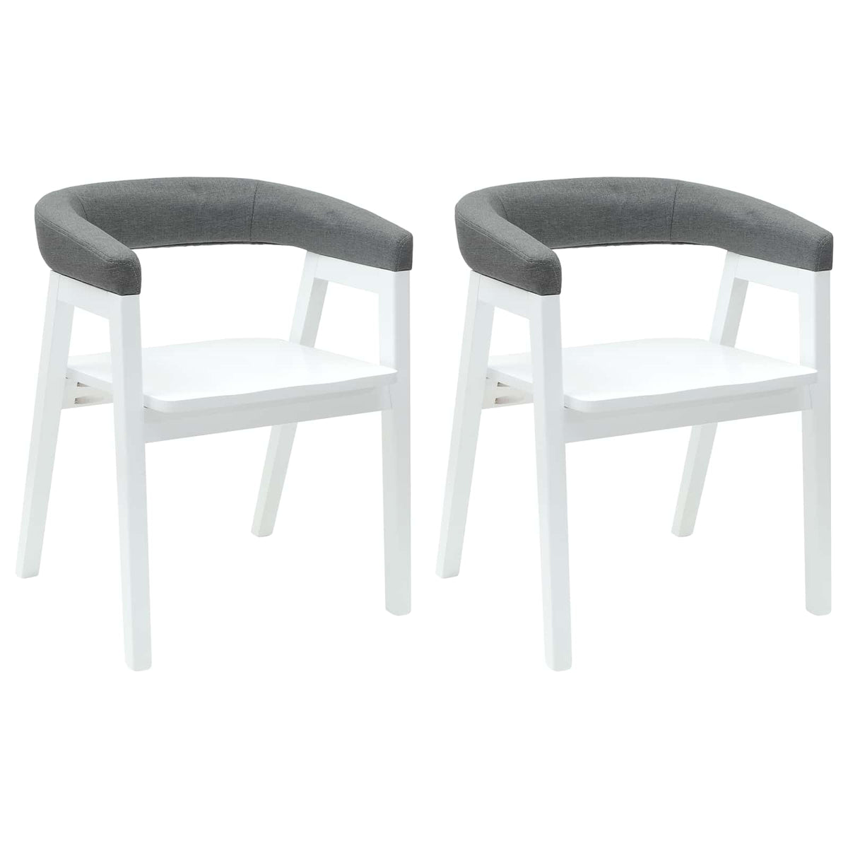 Esszimmerstühle 2 stk. Massives Gummiholz Weiß 54 x 57 x 73 cm