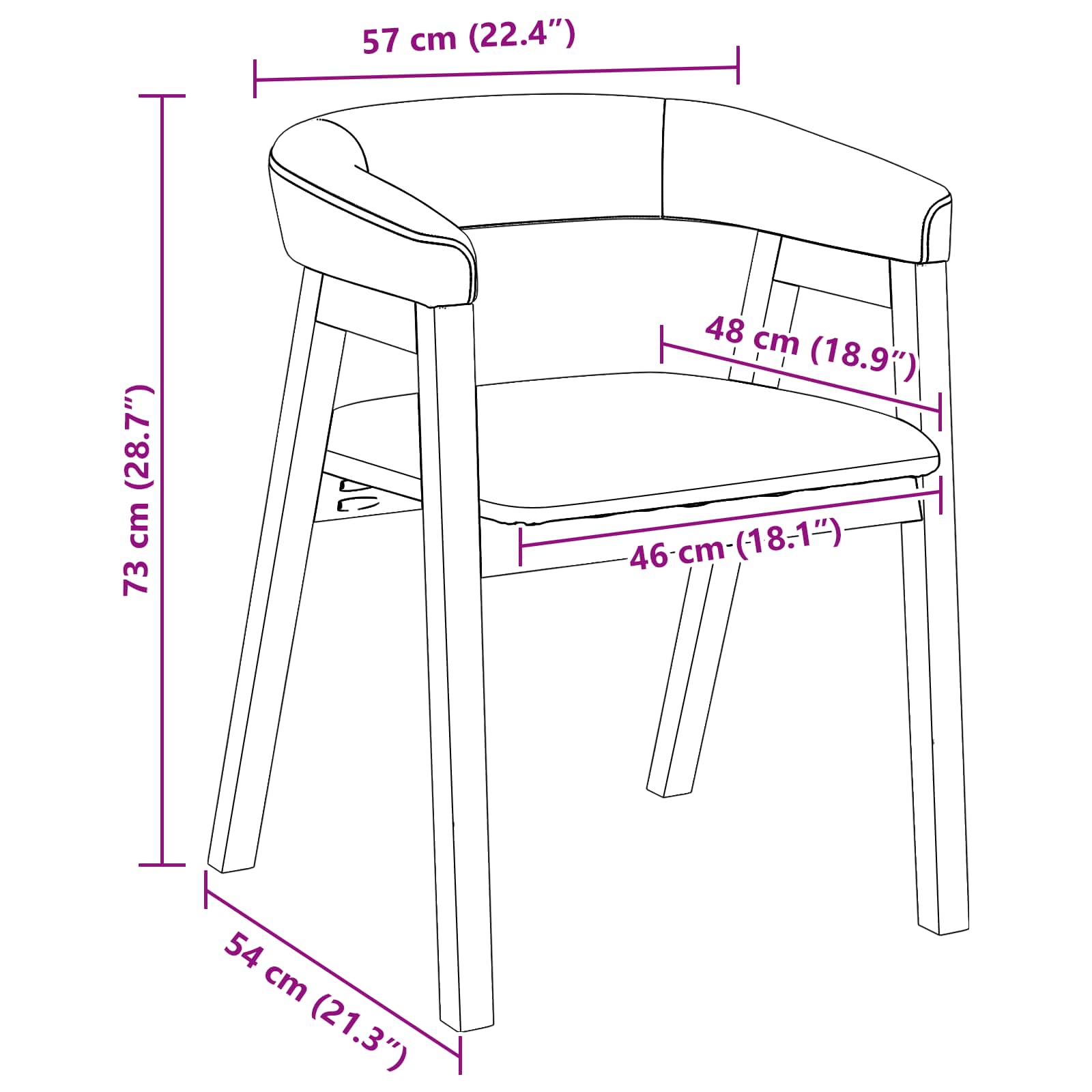 Esszimmerstühle 2 Stk. Massives Gummiholz Weiß 54 x 57 x 73 cm