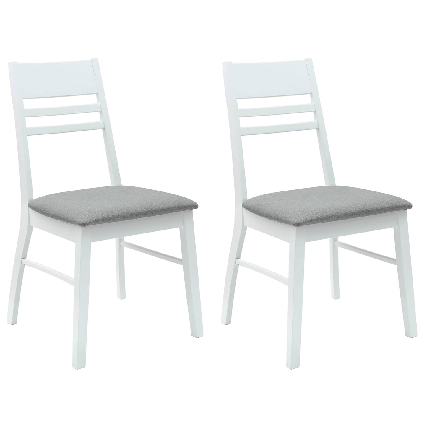 Esszimmerstühle 2 Stk. Massives Gummiholz Weiß 43 x 54 x 89 cm