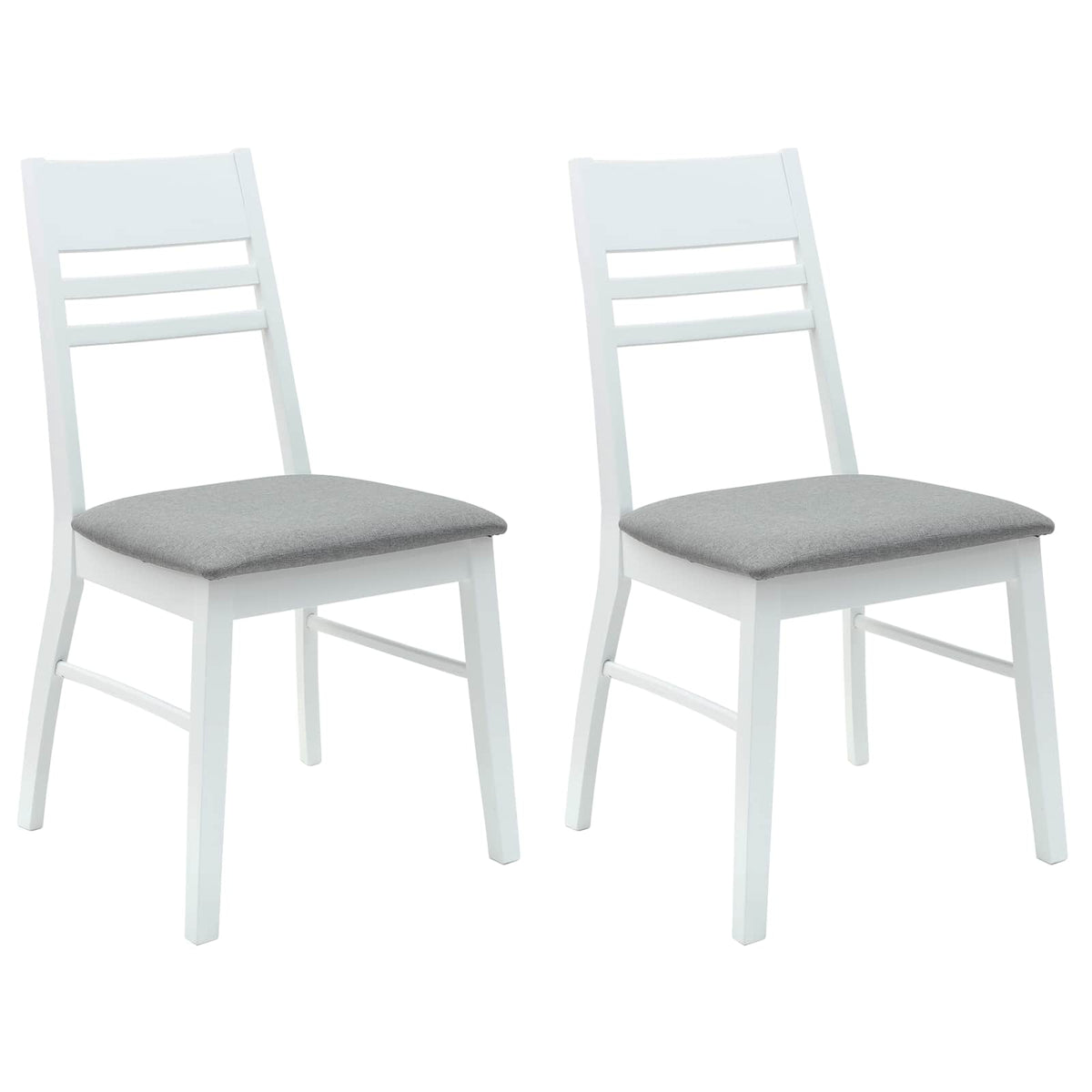 Esszimmerstühle 2 stk. Massives Gummiholz Weiß 43 x 54 x 89 cm