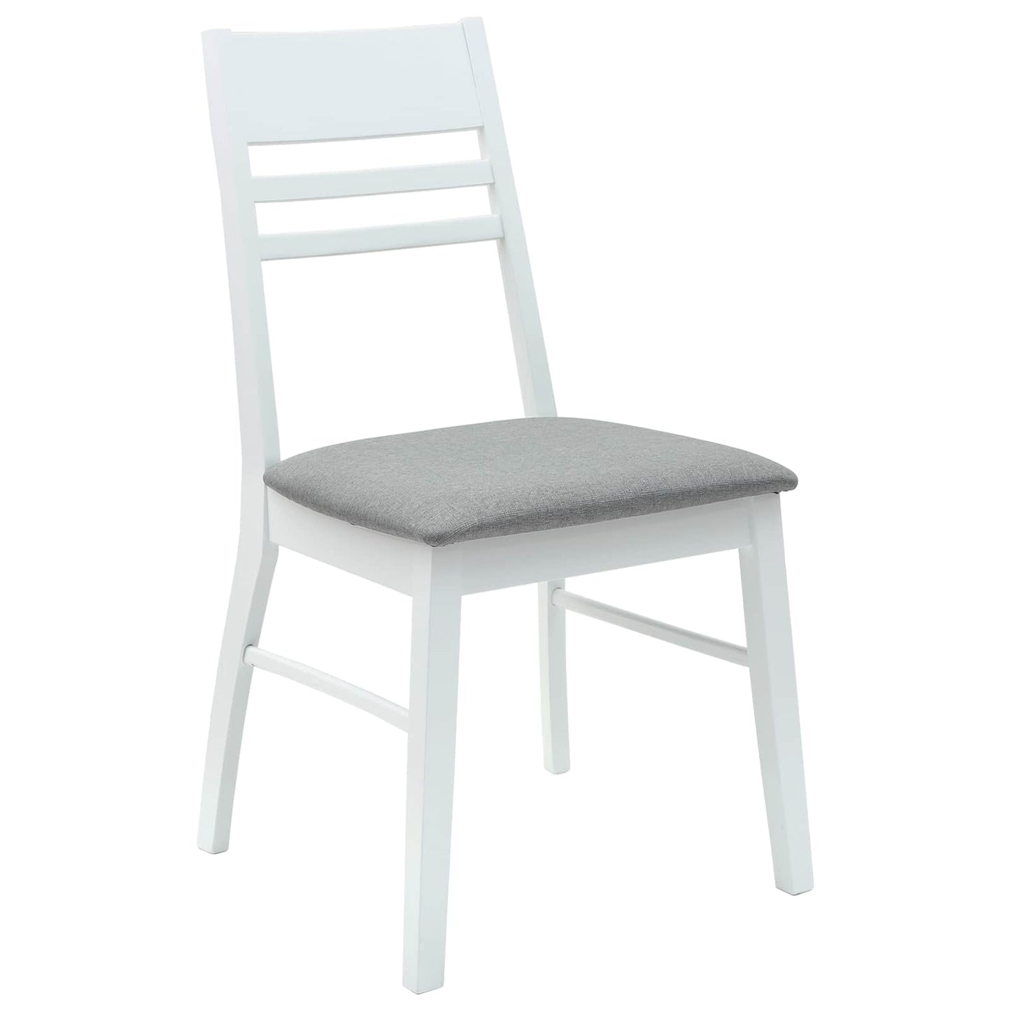 Esszimmerstühle 2 Stk. Massives Gummiholz Weiß 43 x 54 x 89 cm