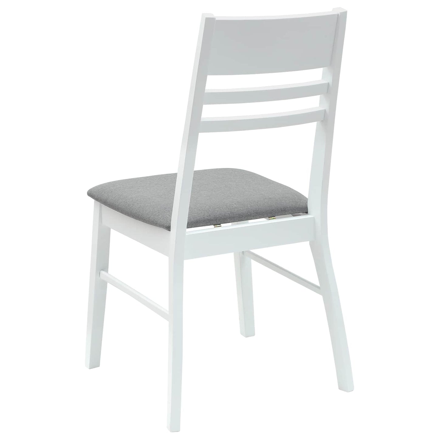 Esszimmerstühle 2 Stk. Massives Gummiholz Weiß 43 x 54 x 89 cm
