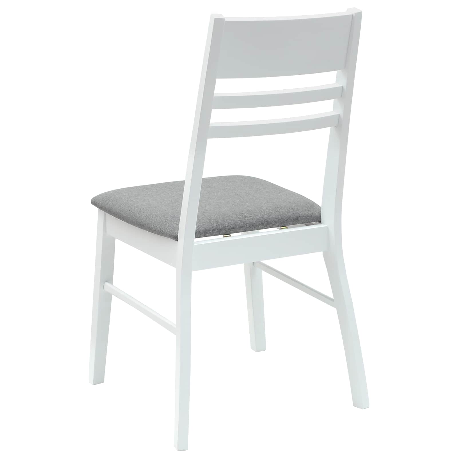 Esszimmerstühle 2 Stk. Massives Gummiholz Weiß 43 x 54 x 89 cm