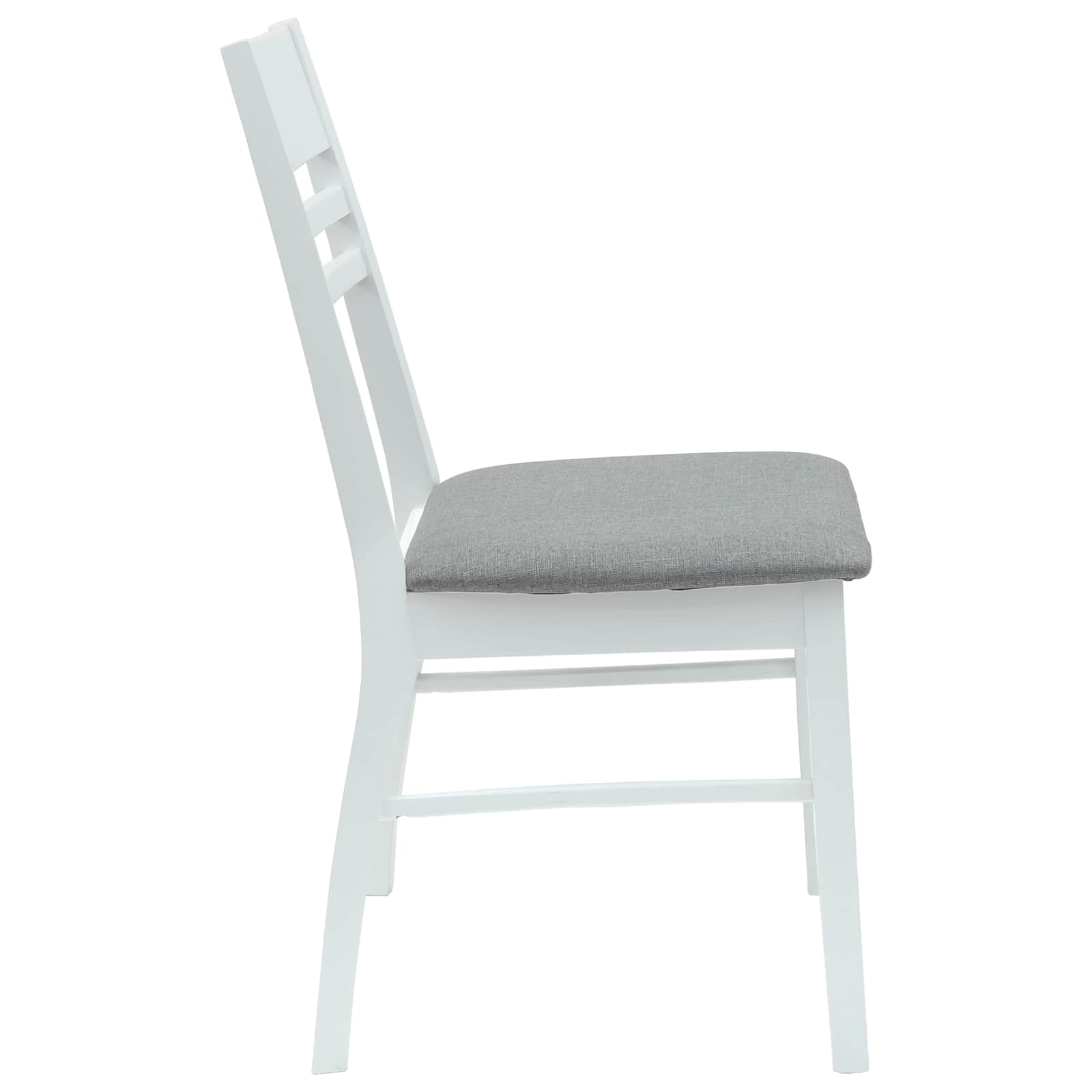 Esszimmerstühle 2 Stk. Massives Gummiholz Weiß 43 x 54 x 89 cm