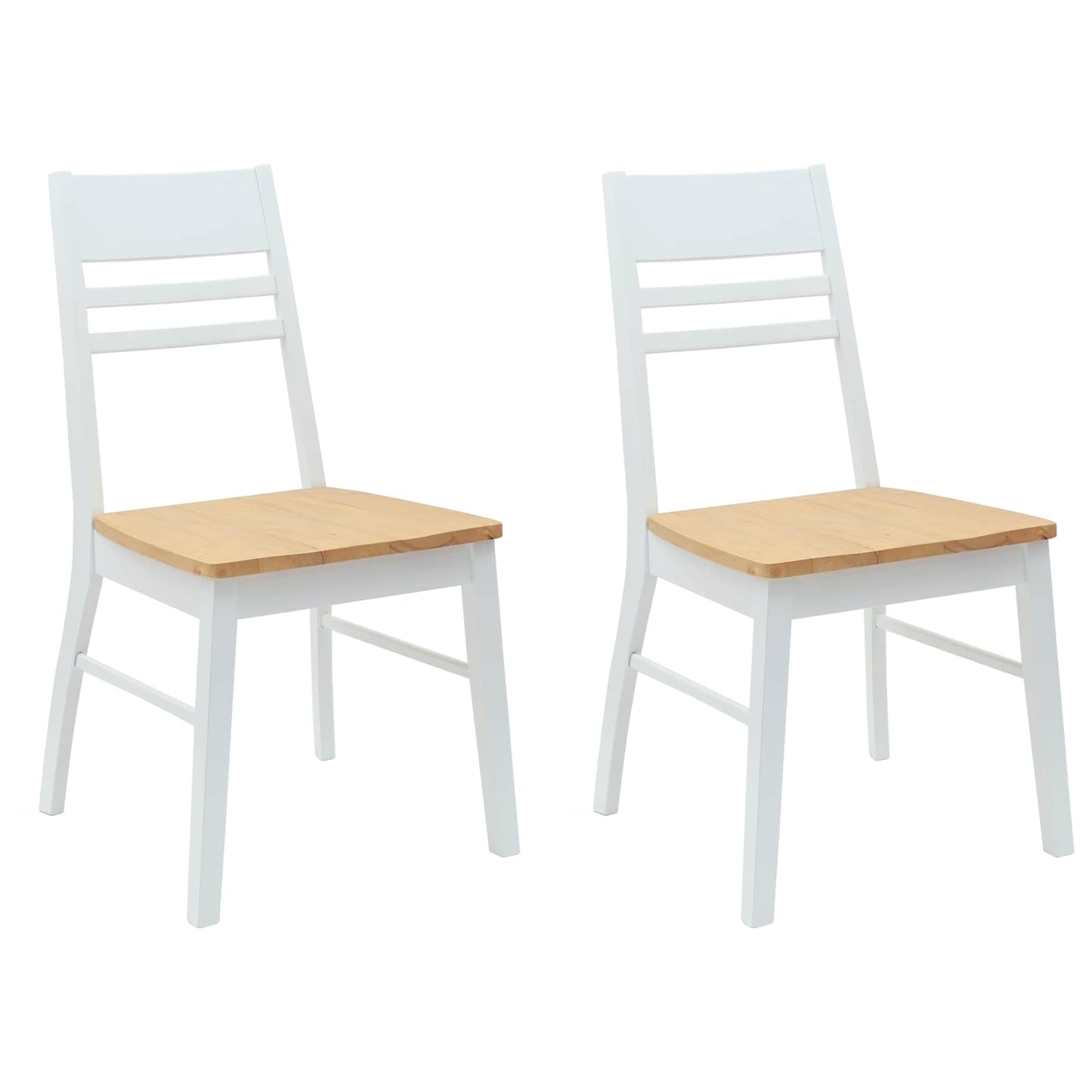 Esszimmerstühle 2 stk. Massives Gummiholz Weiß 43 x 54 x 89 cm