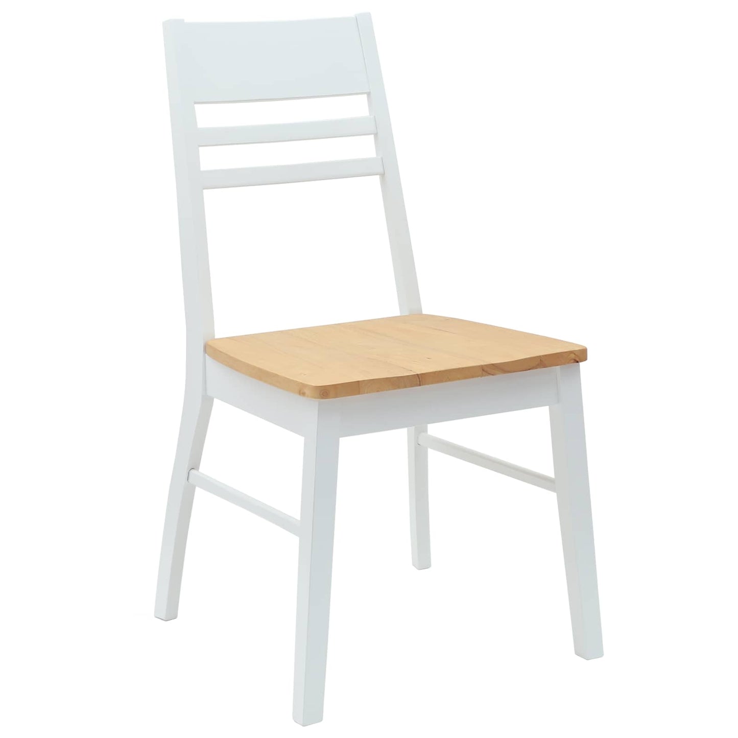 Esszimmerstühle 2 Stk. Massives Gummiholz Weiß 43 x 54 x 89 cm